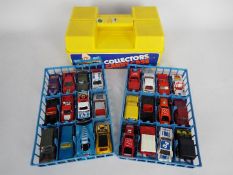 Matchbox - A vintage Collectors Carry Case with 2 trays containing 24 x mostly Matchbox vehicles