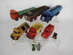 Dinky - A group of 6 x lorries with 3 x petrol / oil pumps.