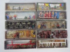 Walter Merten - A collection of 10 x vintage boxed 00 gauge figures including # 988 Red Cross Party,