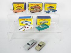Matchbox, Lesney, Moko - A collection of Seven Matchbox Regular Wheel, five of which are boxed.