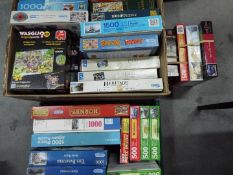 MB - Handley - Gibsons - King - 33 x boxed jigsaw puzzles including many vintage transport related.