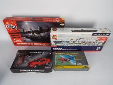 Airfix, Revell, Other - Four boxed plastic model kits in various scales.