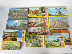 Faller - Pola - Thornton - A collection of 12 x HO scale model kits including # B-237 Windmill,