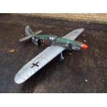 A highly detailed, probably kit built radio controlled model of a WW2 Messerschmitt Bf109.