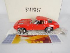 Franklin Mint - a 1:24 scale diecast model Corvette Stingray (1963), red, # B11PX67,