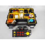 Lego - A Stanley Fatmax case full of Lego airplane and train parts and several power units and