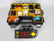 Lego - A Stanley Fatmax case full of Lego airplane and train parts and several power units and