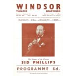 MUSIC - JAZZ SID PHILLIPS AND HIS BAND 1955 BEARWOOD SMETHWICK CONCERT PROGRAMME