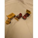 3 X VINTAGE LESNEY MATCHBOX CONSTRUCTION VEHICLES