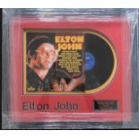 MUSIC - ELTON JOHN SIGNED & FRAMED ALBUM