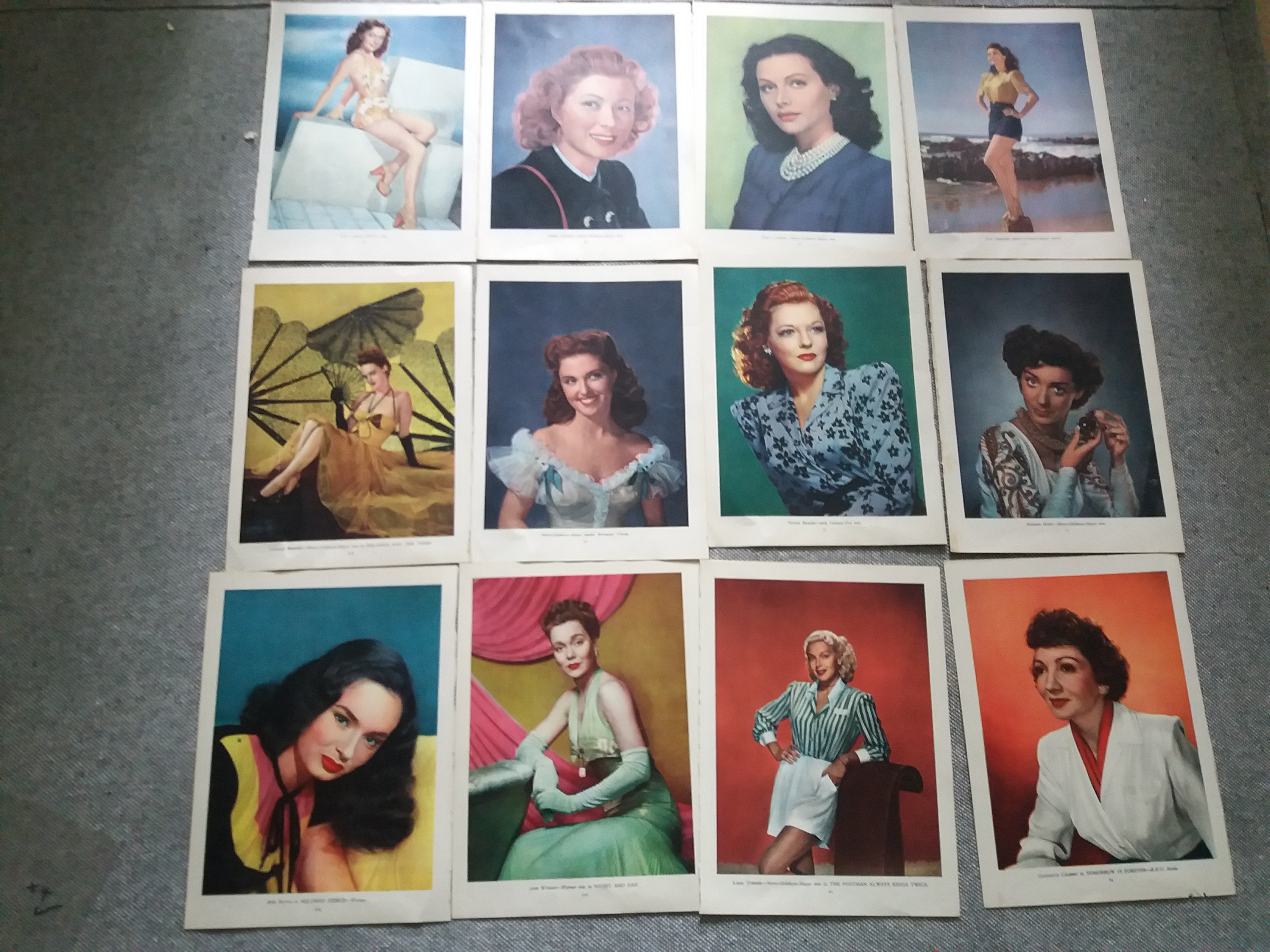 LARGE FILM STAR PICTURES 1940s/1950s X 12
