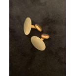 PAIR ARTICULATED MOTHER OF PEARL AND GOLD PLATED DRESS STUDS