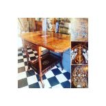 SOLID ROSEWOOD SHERATON REVIVAL TWO TIER DROP LEAF TABLE