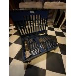 WALKER & HALL 1930S BONE HANDLE CUTLERY CANTEEN 43 PIECE