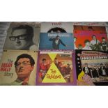 RECORDS - ROCK & ROLL ALBUMS BUDDY HOLLY GENE VINCENT ELVIS RONNIE HAWKINS ETC