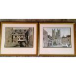 MJ NEALE PAIR OF PRINTS VIEWS OF LINCOLN