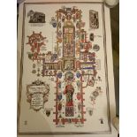 STUNNING GILDED RELIGIOUS PRINT THE HISTORY OF YORK MINSTER