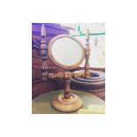 VICTORIAN TURNED ASH MINIATURE GOTHIC TOILET MIRROR