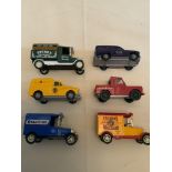 6 CORGI VINTAGE STYLE CARS