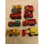 10 X VINTAGE LESNEY MATCHBOX TRUCKS AND HGVs