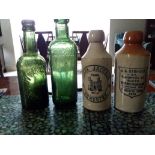 VICTORIAN BOTTLES X 4 BIRMINGHAM , OSWESTRY, SHREWSBURY & SMETHWICK