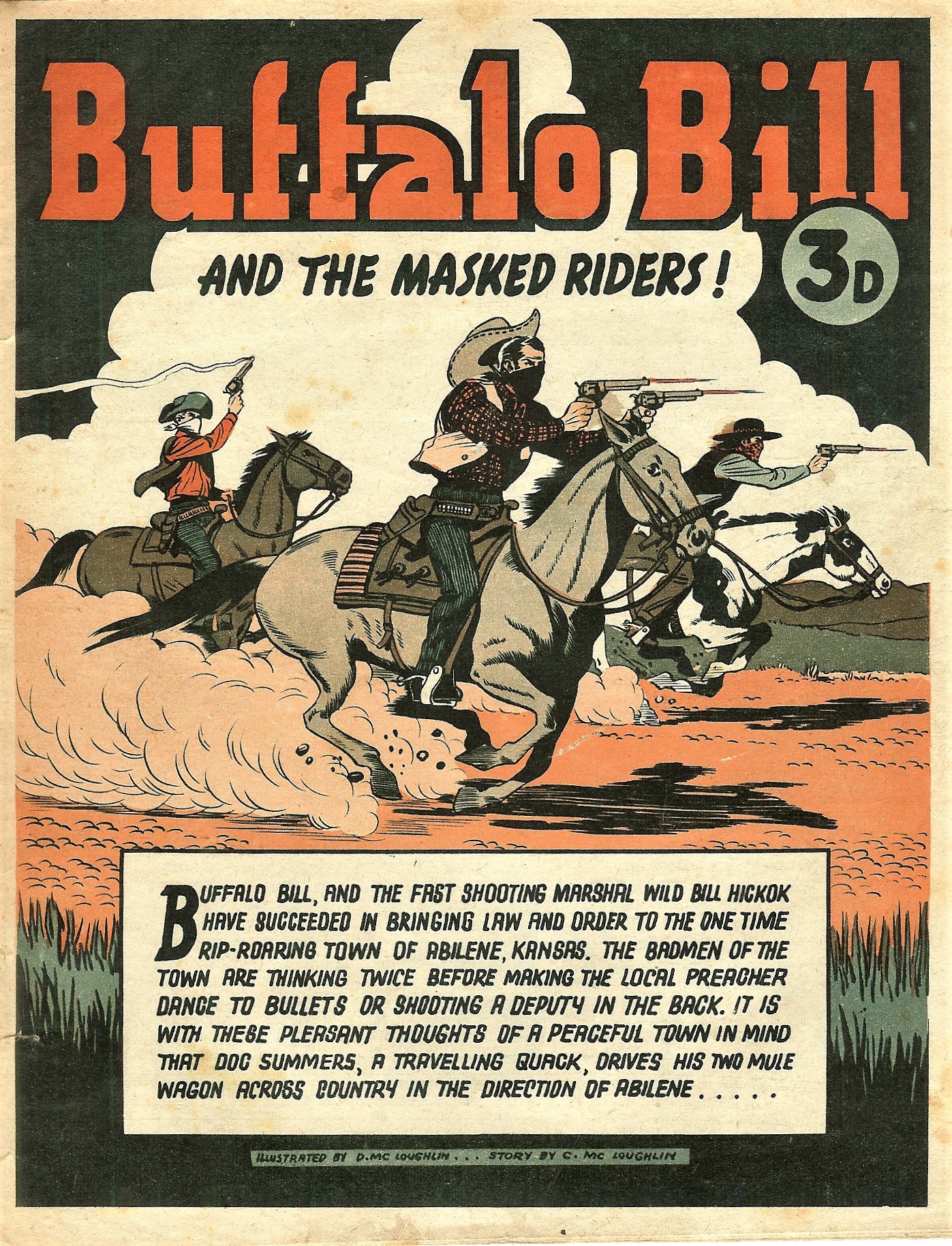 COMICS - VINTAGE BUFFALO BILL AND THE MASKED RIDERS!