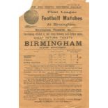 RAILWAY - 1907 L&NWR ORIGINAL HANDBILL FOOTBALL MATCHES ASTON VILLA BIRMINGHAM