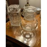 2 X EARLY 20TH CENTURY GLASS PICKLE JARS