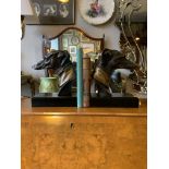 PAIR OF SPELTER GREYHOUND BOOKENDS