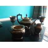 SILVER PLATED 5 PIECE 1930S TEA SERVICE