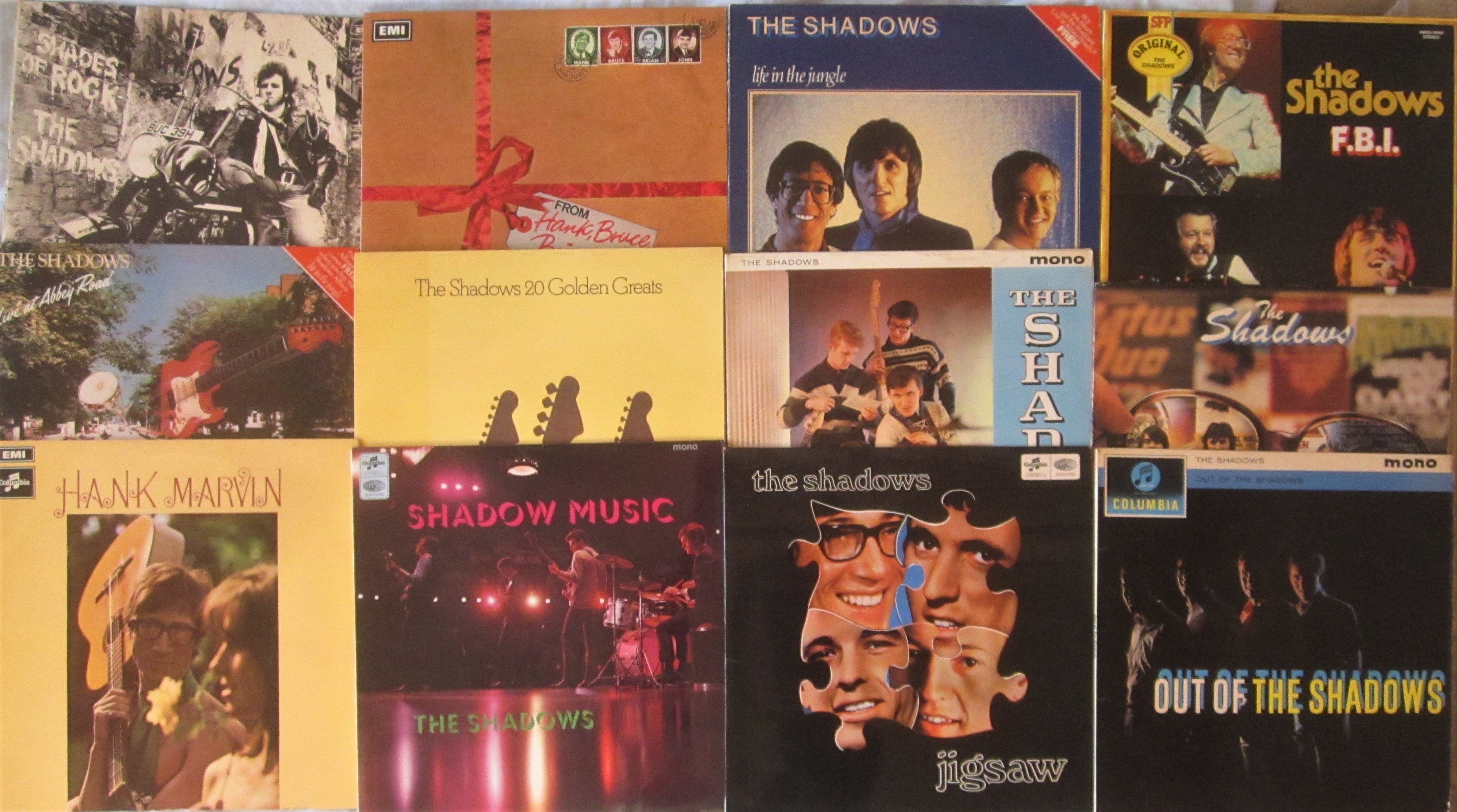 MUSIC - 12 THE SHADOWS/HANK MARVIN VINYL RECORDS LP'S/ALBUMS