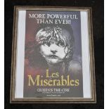 THEATRE - LES MISERABLES WEST END FRAMED PROMOTIONAL POSTER