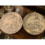 PAIR OF 19TH CENTURY DAVENPORTS JAVA PATTERN PLATES