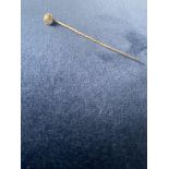 19th CENTURY DIAMOND AND YELLOW METAL STICK PIN