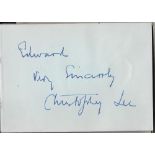 CELEBRITY - CHRISTOPHER LEE & DAWN ADAMS AUTOGRAPHS