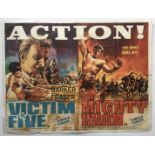 FILMS - VICTIM FIVE & MIGHTY KHAN 1964 BRITISH LION FILMS UK QUAD