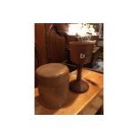 TREEN TURNED WOODEN POT AND GOBLET