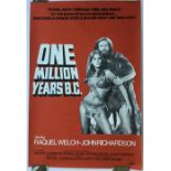 FILMS - ONE MILLION YEARS BC UK ONE SHEET - 1980'S RE-RELEASE
