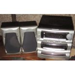 MUSIC - GOODMANS HIFI SYSTEM WITH TURNTABLE DOUBLE CASSETTE CD & TUNER