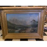 19TH CENTURY OIL ON CANVAS PAINTING IN ORIGINAL GILDED GESSO FRAME 90X67CM