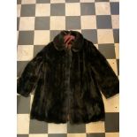 1960s TISSAVEL FRENCH LADIES FAUX FUR COAT SIZE 12-14