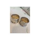 PAIR CHESTER HALLMARKED SILVER NAPKIN RINGS