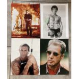 ACTORS - HAND SIGNED PHOTO'S OF SYLVESTER STALLONE, SCHWARZENEGGER, AL PACINO & SEAN CONNERY