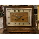 ART DECO GERMAN OAK MANTLE CLOCK