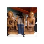 PAIR POLYNESIAN CARVED BOOKENDS