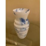 ART DECO BLUE MARBLED GLASS VASE