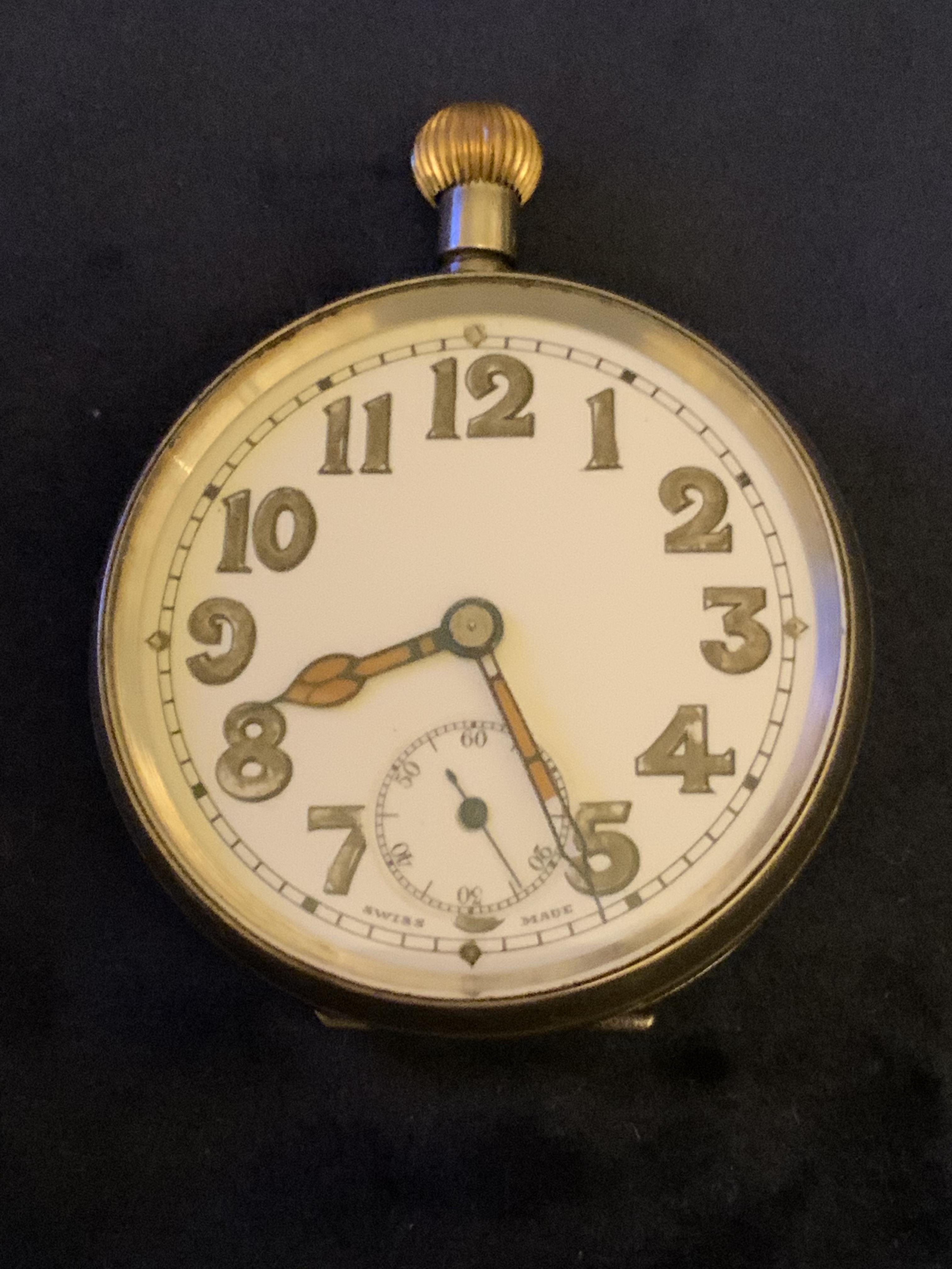 1920s SWISS SILVER & YELLOW METAL POCKET WATCH - Image 5 of 5