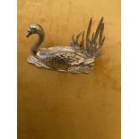 SMALL SILVER PLATED SWAN ORNAMENT