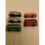 5 X VINTAGE LESNEY MATCHBOX BUSES