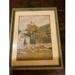 1930S NORMILL STUDIOS PRINT IN ORIGINAL FRAME ROY GREGORY AMONGST THE MOUNTAINS